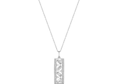 Collier oxyde(s) de zirconium Or Blanc 375