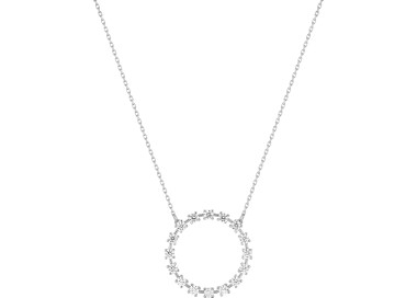 Collier oxyde(s) de zirconium Or Blanc 375