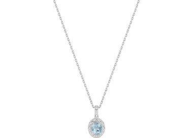 Collier topaze bleue traitée oxyde(s) de zirconium Or Blanc 375