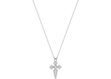 Collier oxyde(s) de zirconium Or Blanc 375