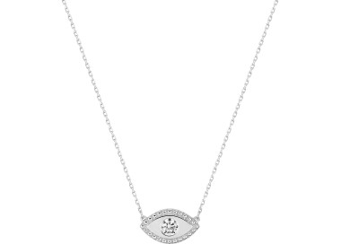 Collier oxyde(s) de zirconium Or Blanc 375