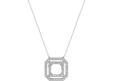 Collier oxyde(s) de zirconium Or Blanc 375