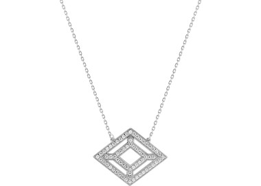 Collier oxyde(s) de zirconium Or Blanc 375