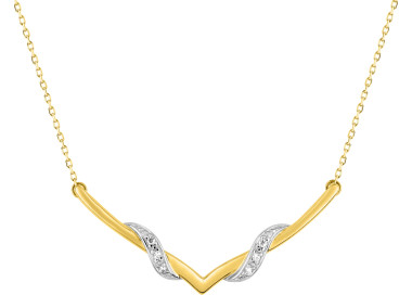 Collier oxyde(s) de zirconium Or Jaune 375 rhodiée