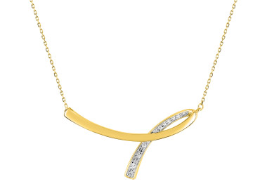 Collier oxyde(s) de zirconium Or Jaune 375 rhodiée