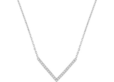 Collier oxyde(s) de zirconium Or Blanc 375