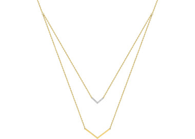 Collier oxyde(s) de zirconium Or Jaune 375 rhodiée