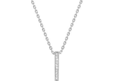 Collier oxyde(s) de zirconium Or Blanc 375