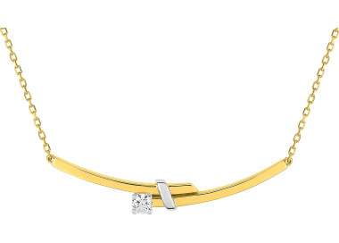 Collier oxyde(s) de zirconium Or Jaune 375 rhodiée