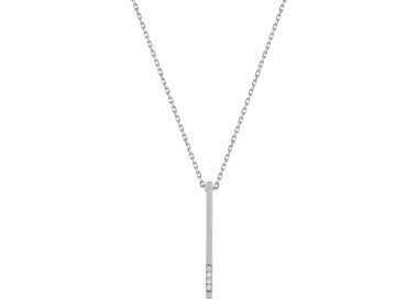 Collier diamant 0.02ct Or Blanc 375