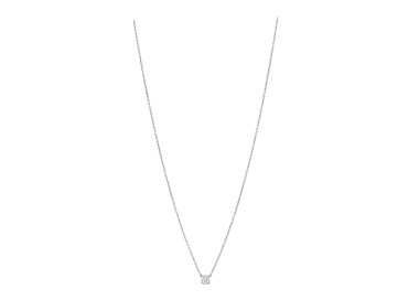 Collier diamant 0.04ct Or Blanc 375 pa 42cm