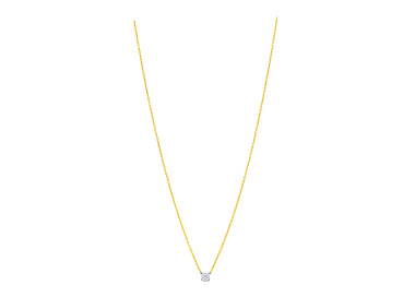 Collier diamant 0.04ct Or Jaune 375 pa 42cm