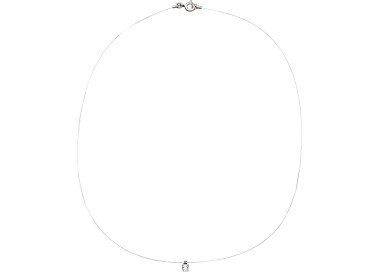 Collier diamant 0.02ct Or Blanc 375 pas 42cm