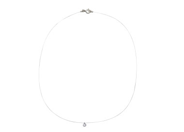 Collier diamant 0.013ct Or Blanc 375 pas 42cm