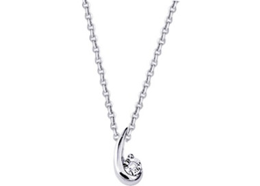 Collier diamant 0.006ct Or Blanc 375 pas 42cm