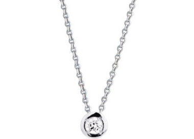 Collier diamant 0.08ct Or Blanc 375 42cm