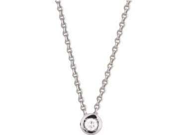 Collier diamant 0.04ct Or Blanc 375 42cm