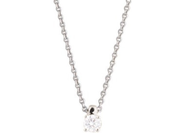 Collier diamant 0.14ct Or Blanc 375 42cm