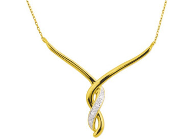 Collier oxyde(s) de zirconium Or Jaune 375 42cm