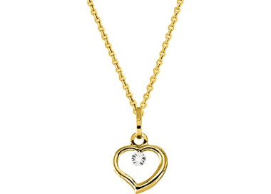 Collier diamant 0.01ct Or Jaune 375 42cm