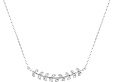 Collier oxyde(s) de zirconium Or Blanc 375