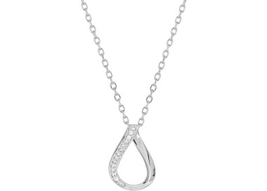 Collier oxyde(s) de zirconium Or Blanc 375 42cm