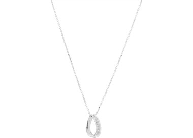 Collier oxyde(s) de zirconium Or Blanc 375 42cm