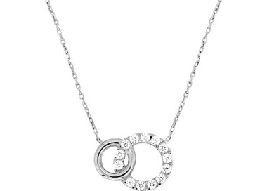 Collier oxyde(s) de zirconium Or Blanc 375 42cm