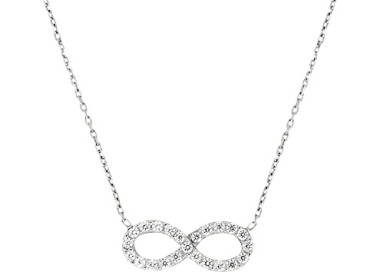 Collier oxyde(s) de zirconium Or Blanc 375 42cm