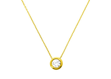 Collier oxyde(s) de zirconium Or Jaune 375 42cm