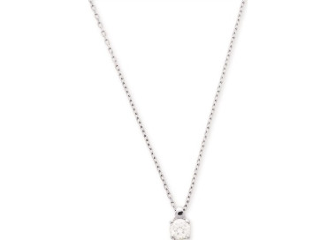 Collier oxyde(s) de zirconium Or Blanc 375 42cm