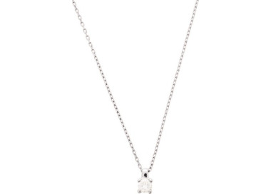 Collier oxyde(s) de zirconium Or Blanc 375 42cm