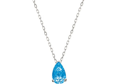 Collier topaze bleue traitée Or Blanc 375 42cm