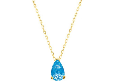 Collier topaze bleue traitée Or Jaune 375 42cm