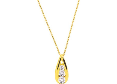 Collier oxyde(s) de zirconium Or Jaune 375 42cm