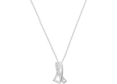 Collier oxyde(s) de zirconium Or Blanc 375 42cm