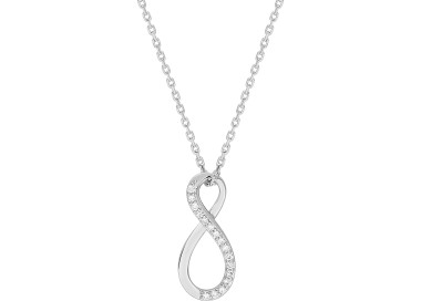 Collier diamant 0.05ct Or Blanc 375 42cm