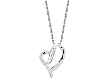 Collier diamant 0.03ct Or Blanc 375 42cm