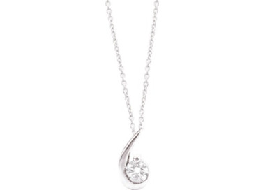 Collier oxyde(s) de zirconium Or Blanc 375 42cm