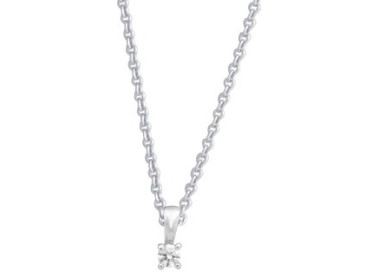 Collier diamant 0.04ct Or Blanc 375 42cm