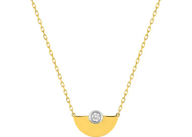 Collier diamant 0.01ct Or Jaune 750