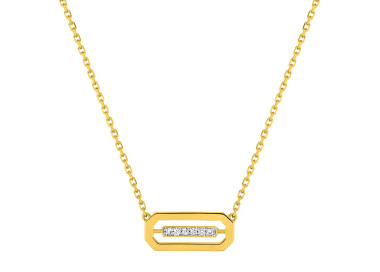 Collier diamant 0.03ct Or Jaune 750 bicolore