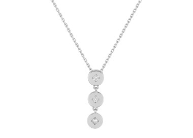 Collier diamant 0.078ct Or Blanc 750