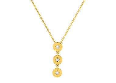 Collier diamant 0.078ct Or Jaune 750