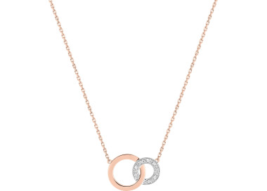 Collier diamant 0.032ct Or Rose et Blanc Or 750