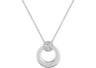 Collier diamant 0.068 Or Blanc 750