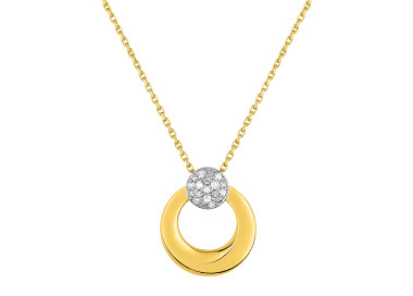 Collier diamant 0.068ct bicolore Or 750