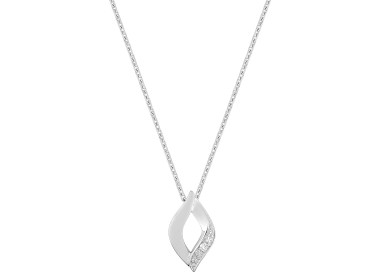 Collier diamant 0.01 Or Blanc 750