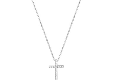 Collier diamant 0.08 Or Blanc 750