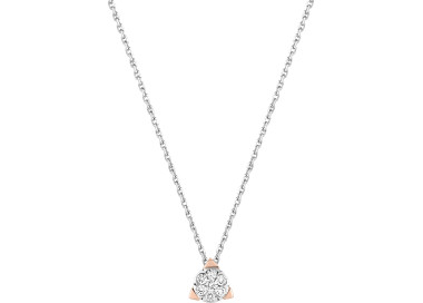 Collier 42cm diamant 0.12ct Or Blanc 750